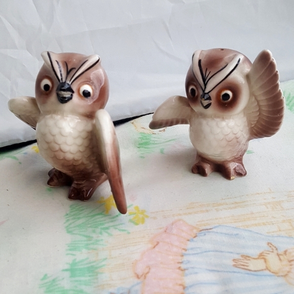 Vintage Owl Salt & Pepper Shakers Japan - Picture 2 of 8